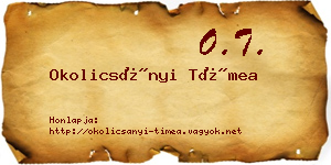 Okolicsányi Tímea névjegykártya
